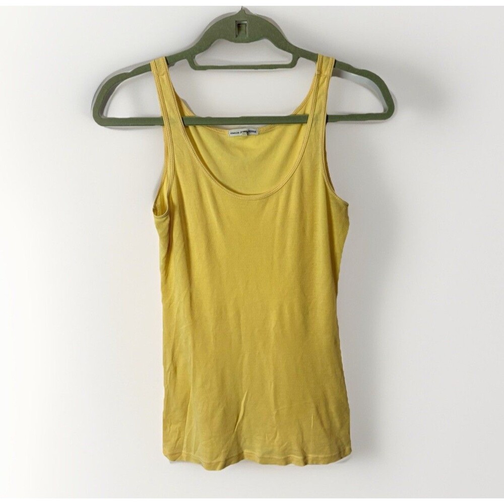 James Perse Supima Cotton Layering Tank Top Butter Yellow Sz 3 Large Minimalist